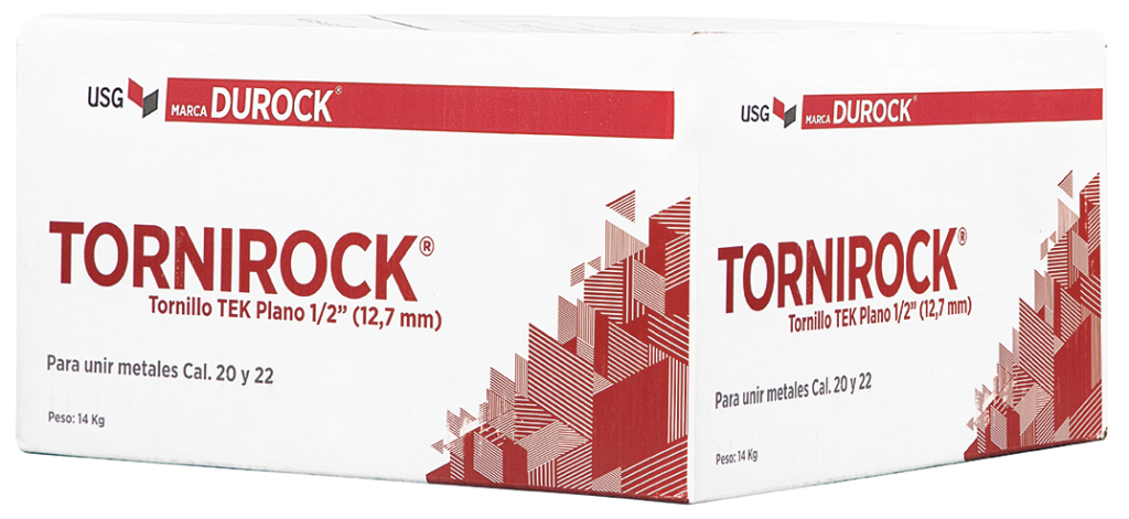 Diseñados para fijar metales con metales en armazones de acero en sistemas Durock® Se usan con componentes metálicos calibre 18-20.
Principales características
Tornillos con acabado galvanizado y cabeza plana de 12.7mm (1/2pulgada) de largo para fijar metales con metales en armazones de acero en sistemas Durock®. Punta tipo broca para facilitar la penetración en el metal.